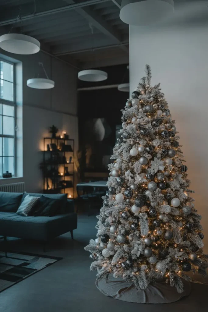 Modern monochrome Christmas tree