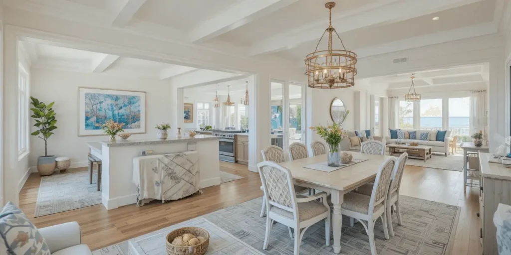 Open Concept Coastal Dining Area