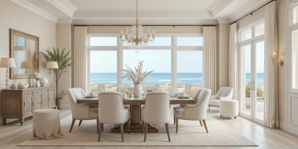 Neutral Coastal Dining Room