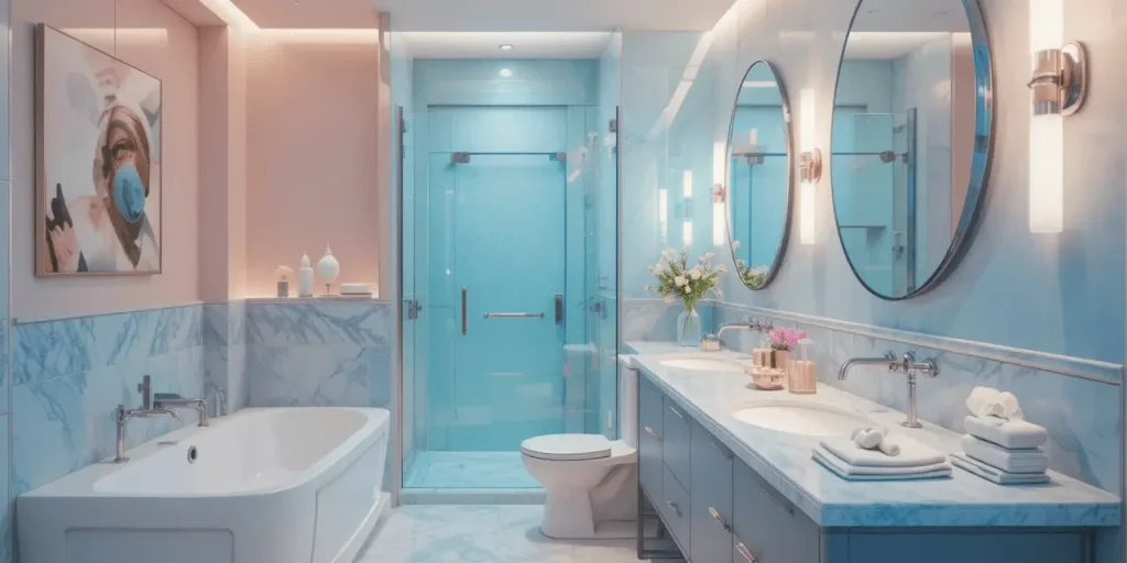 Soft Pastel Bathroom Remodel