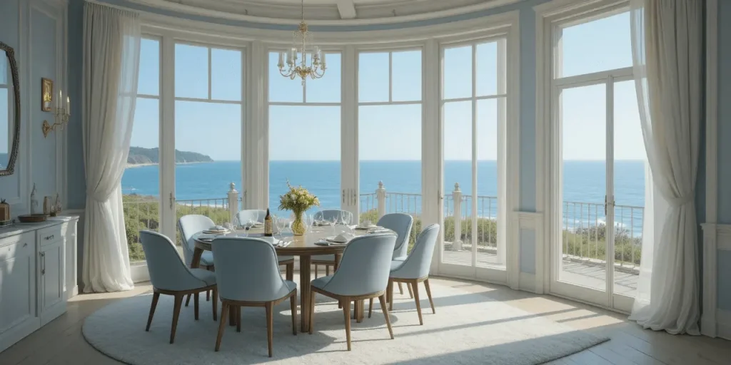 Coastal Dining Room with Ocean View