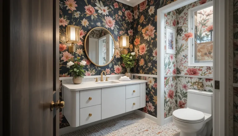 25 Chic Wallpaper Powder Room Inspo Ideas