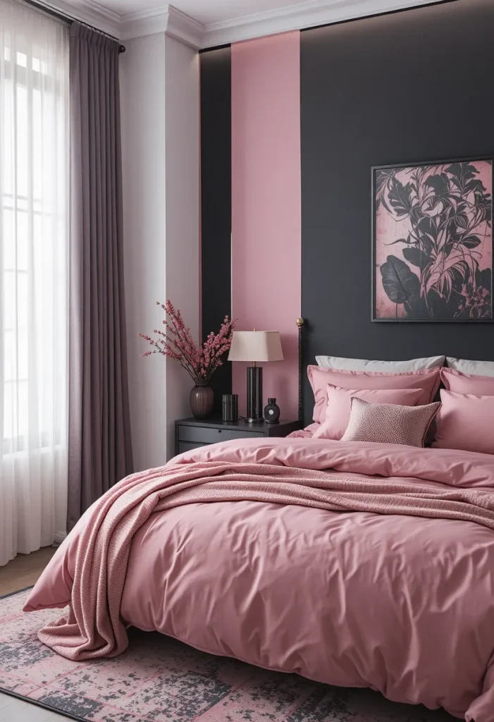 Pink and Charcoal Modern Edge
