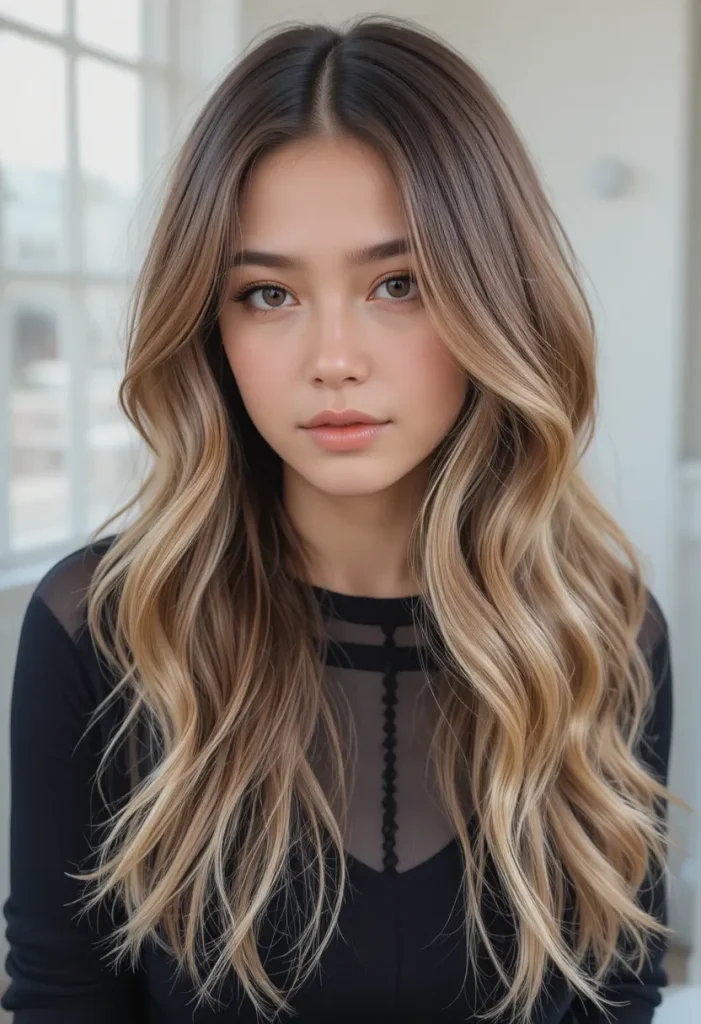 Side-Swept Bangs with Long Hair
