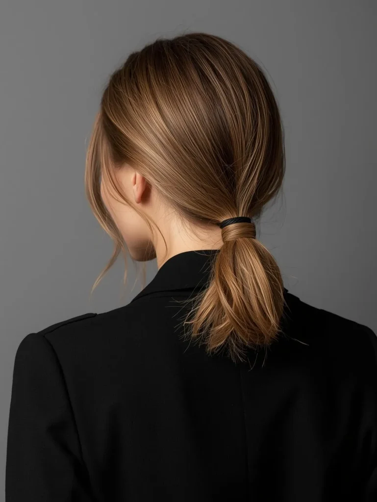 Low Ponytail with Face-Framing Strands