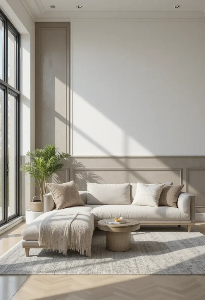 Greige Paneling with Crisp White