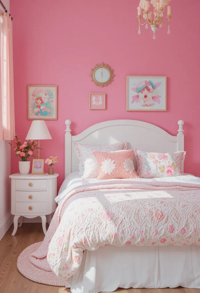 Bubblegum Pink and White Youthful Style