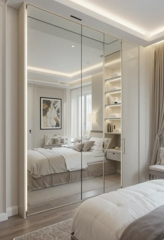 Hidden Storage Behind Mirrors