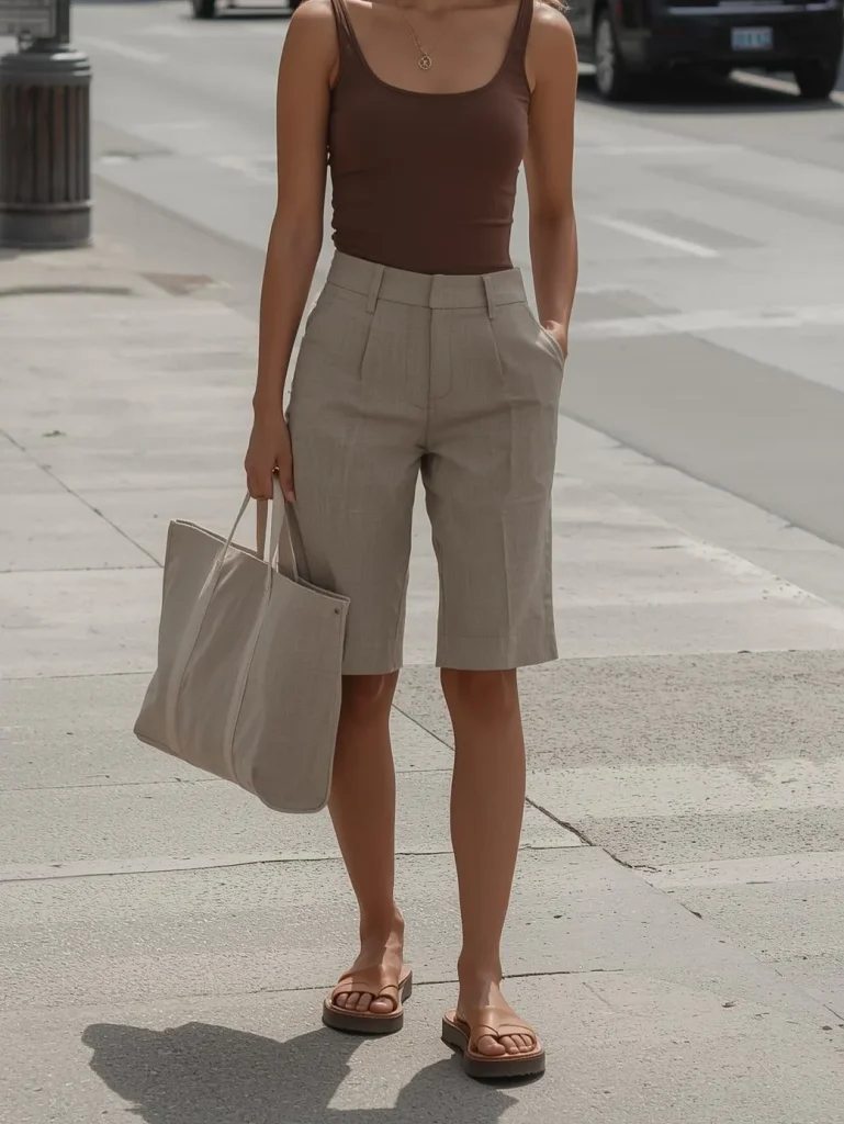 Tailored Bermuda Shorts with Tank