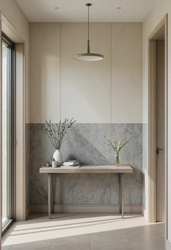 Stone Gray Paneling with Warm Ivory