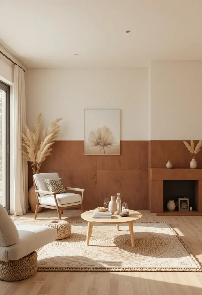 Terracotta Paneling with Soft Cream