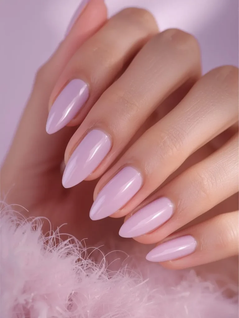 Soft Lavender Valentine Nails