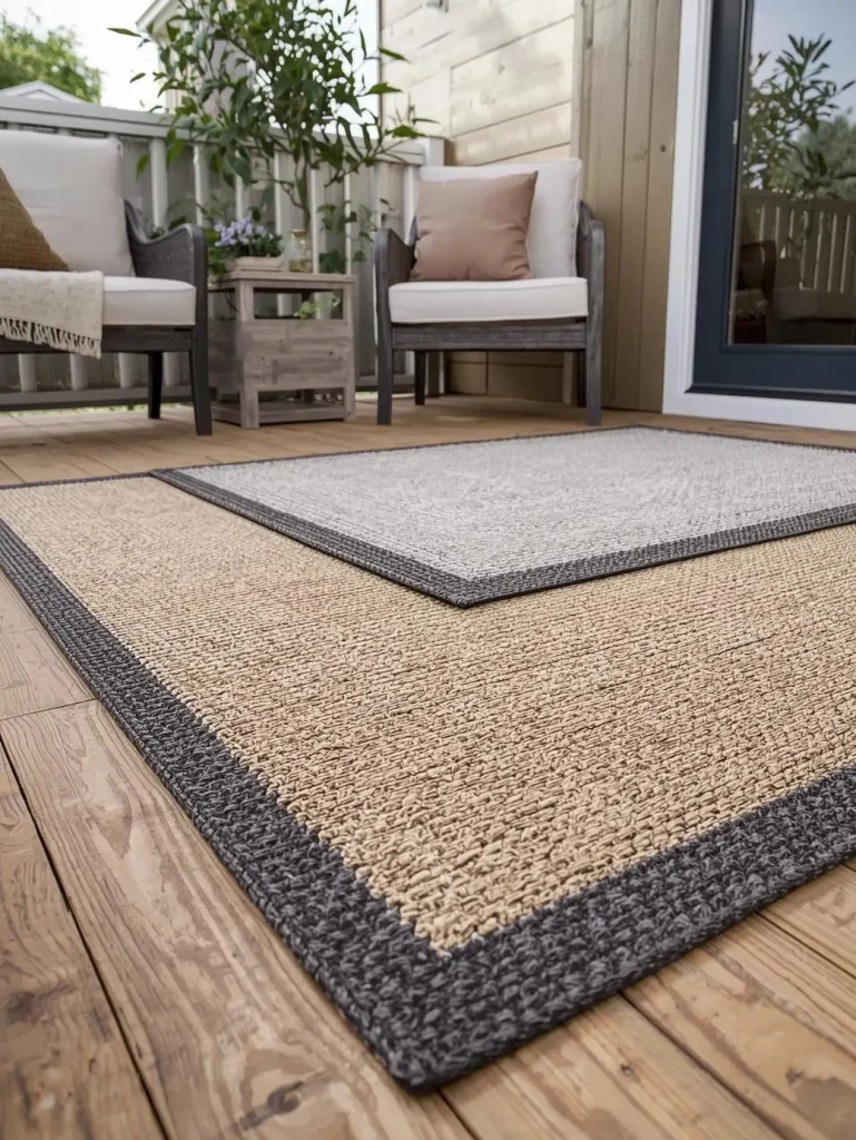 Layered Outdoor Rugs for Warmth