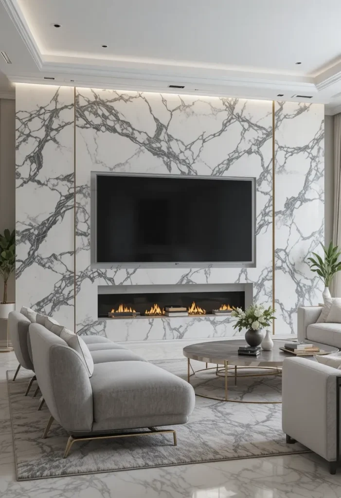 Marble Feature Media Wall