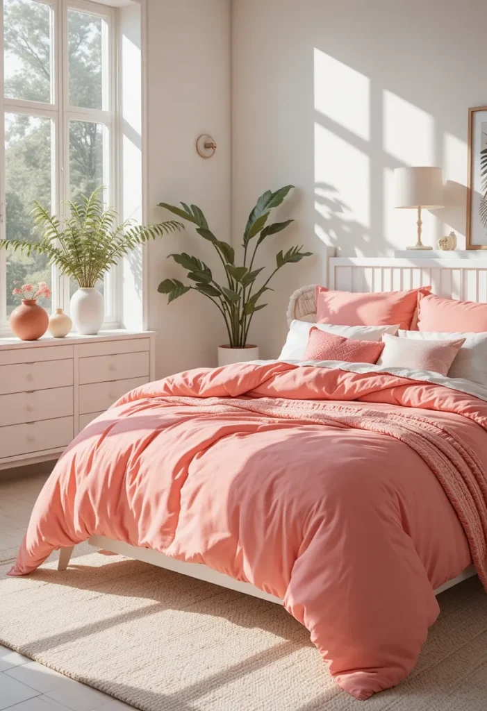 Coral Pink and White Fresh Energy