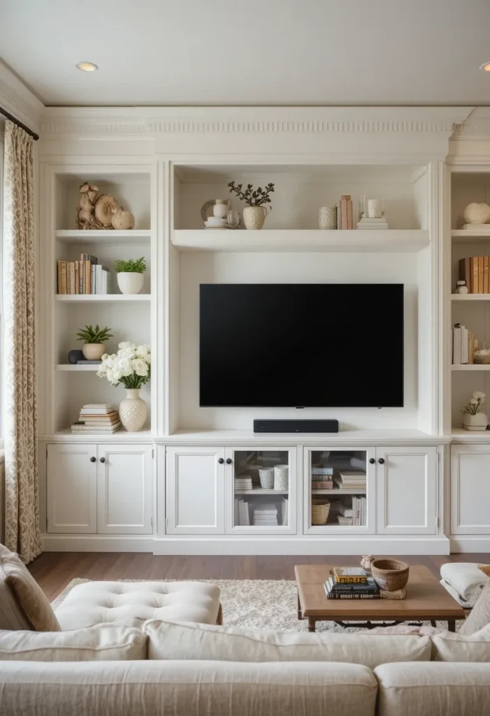 White and Neutral Built-In Wall