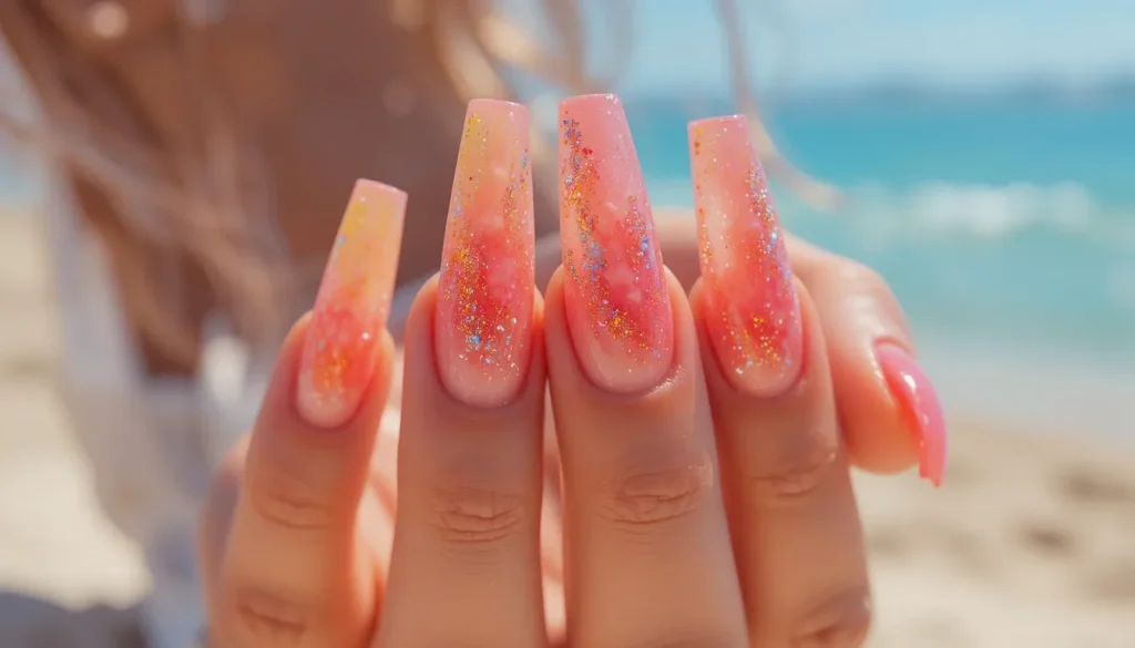 Summer Coffin Nail Designs