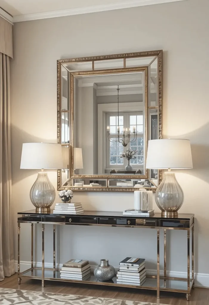 Layered Mirror with Console Styling