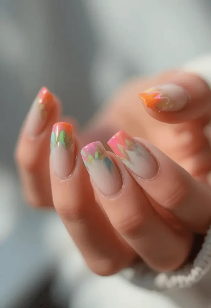 Nude with Neon Tips