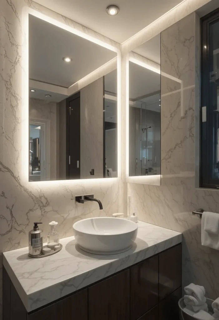 LED Illuminated Basin Area