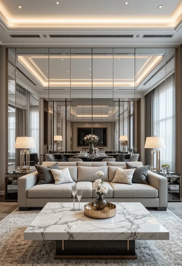 Mirror Panels for a Luxe Wall Effect
