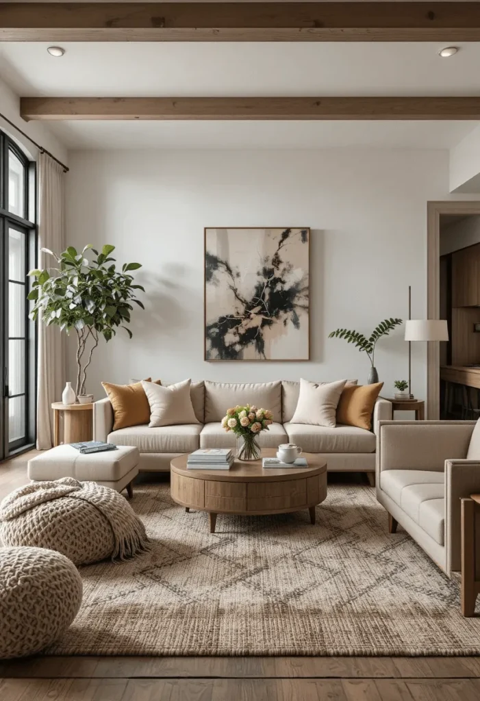 Open Living Room with Layered Textures