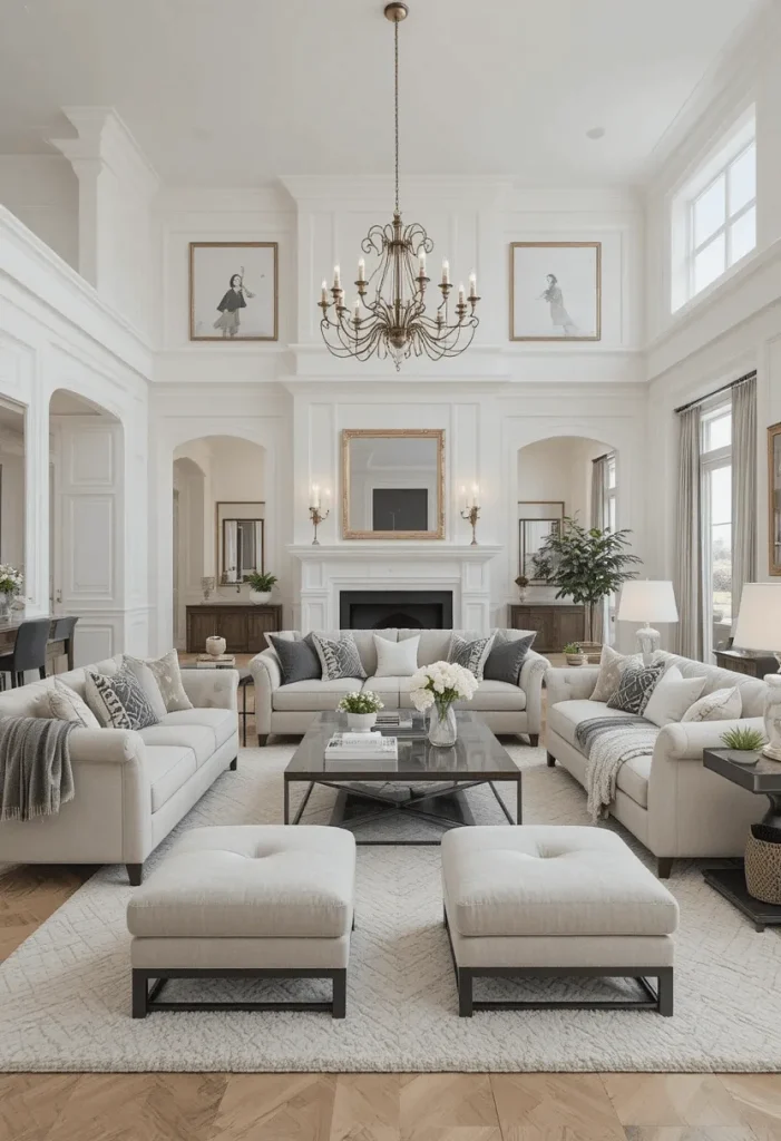 Elegant Open Concept Living Room with Balanced Layout