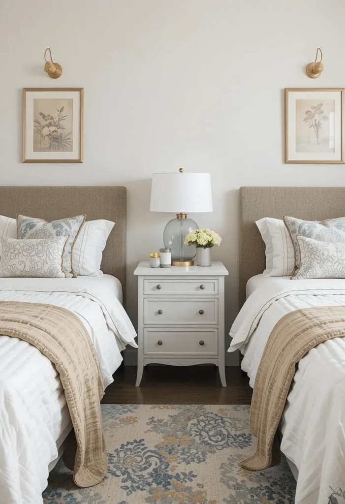 Stylish Twin Bed Setup