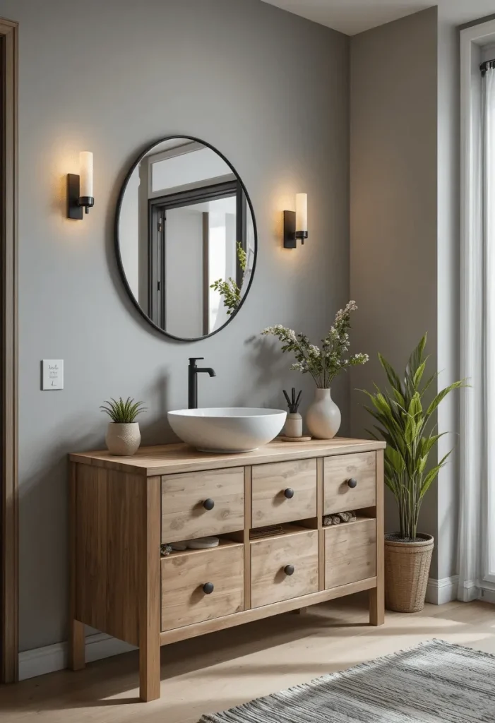 Wooden Console Basin Design