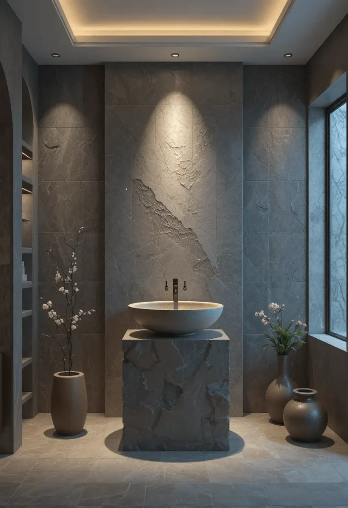 Sculptural Stone Basin
