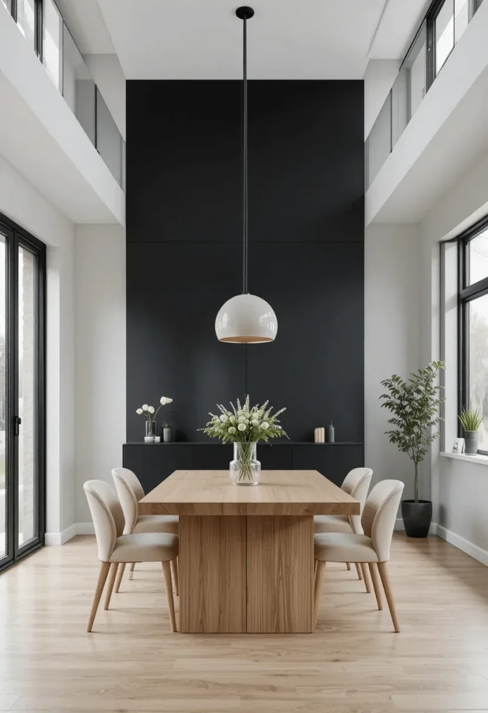 Black Accent Wall Dining Room