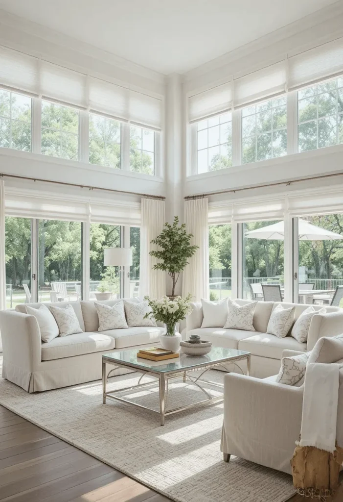 Bright and Airy Open Living Room with Large Windows