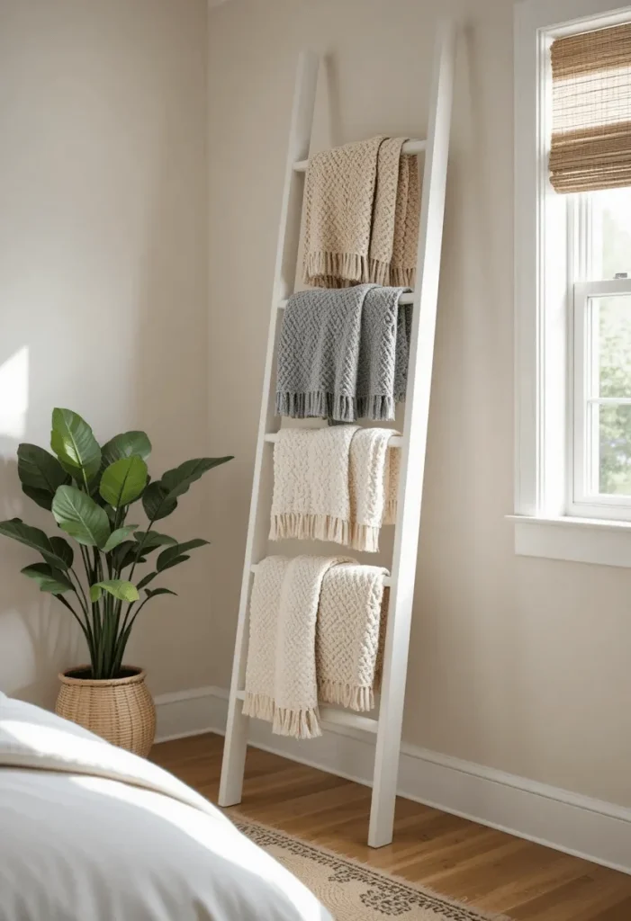 Convert a Ladder into a Blanket Rack