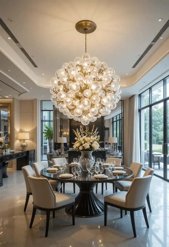 Glass Globe Chandelier