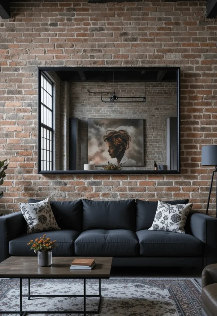 Black-Framed Mirror for Modern Style