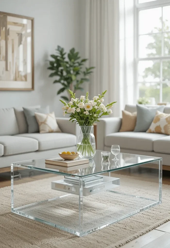 Glass or Acrylic Coffee Table