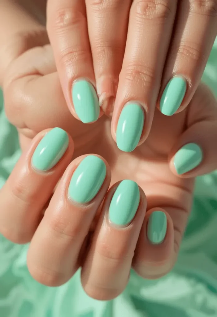 Mint Green Fresh Nails