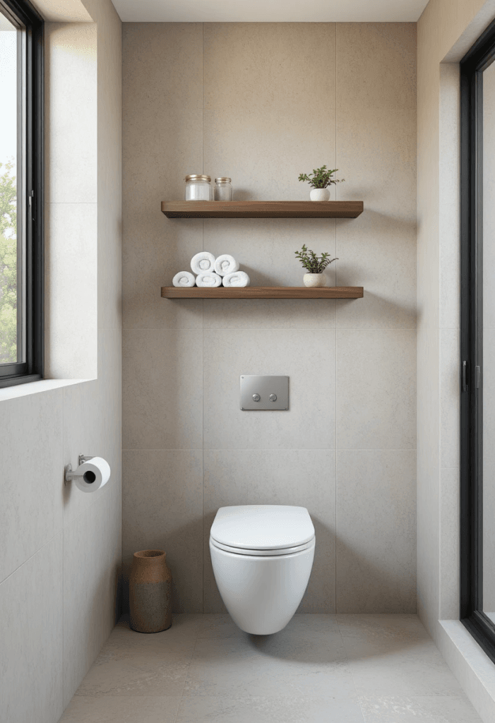 Minimal Floating Wood Shelves