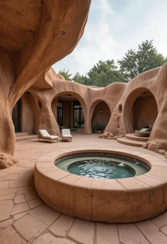 Natural Rock Waterfall Hot Tub