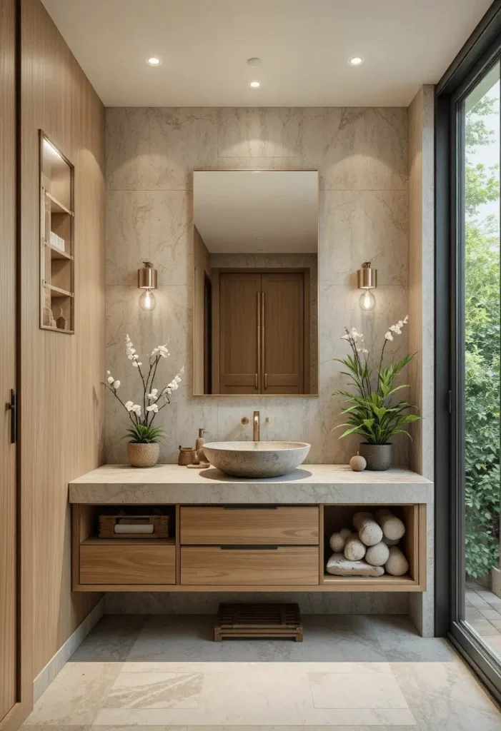 Wood Accent Bathroom Touch