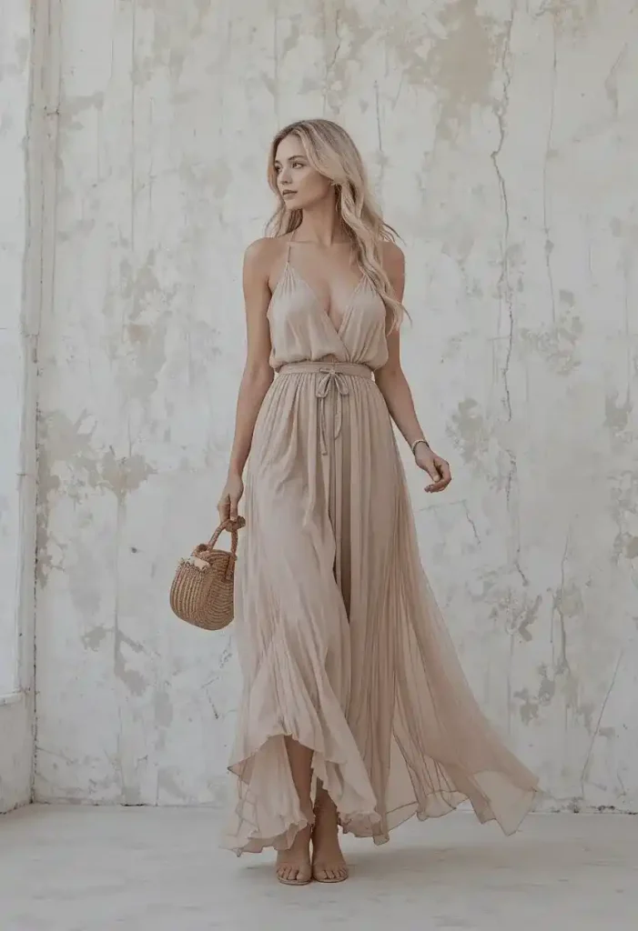 Maxi Dress with Minimal Accessories