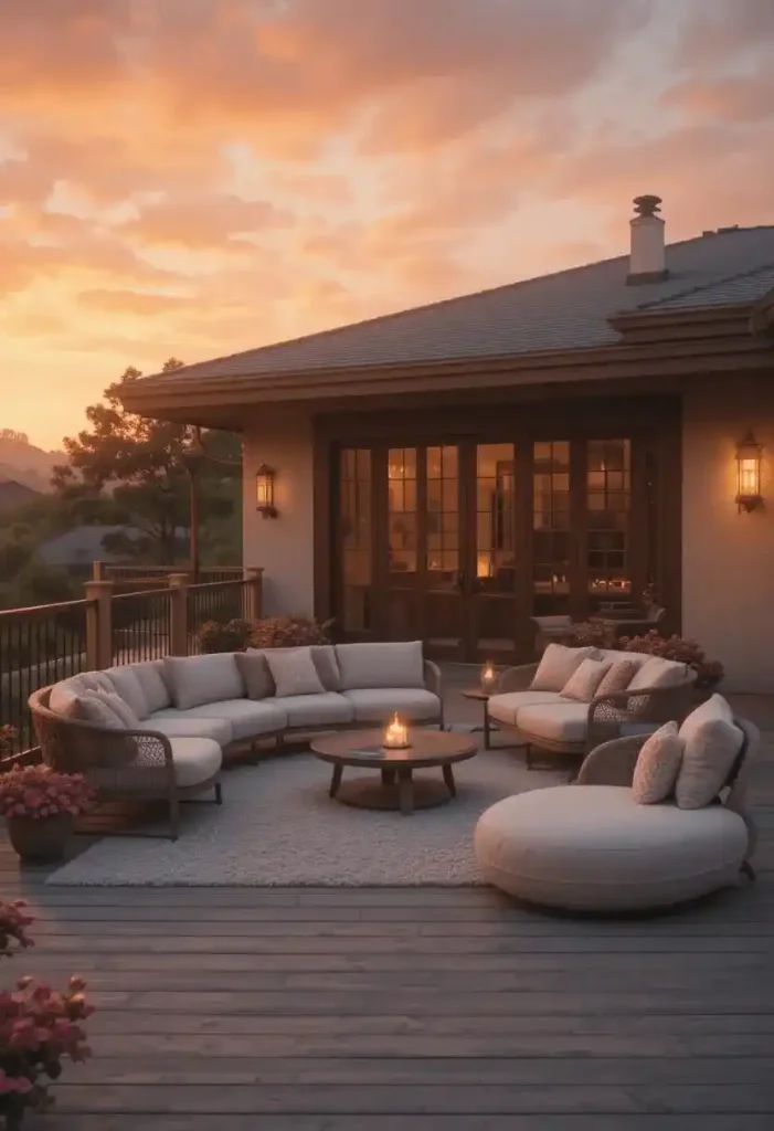 Warm Ambient Lighting Deck Design