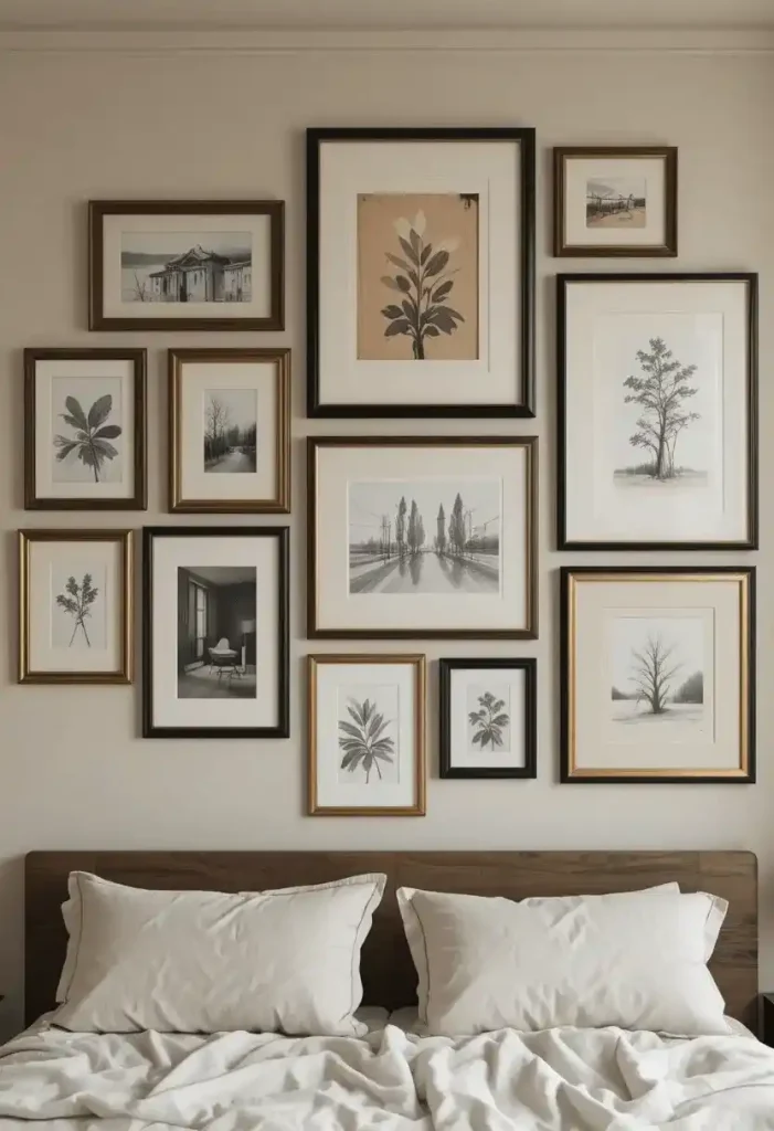 Gallery Wall with Mixed Frame Styles