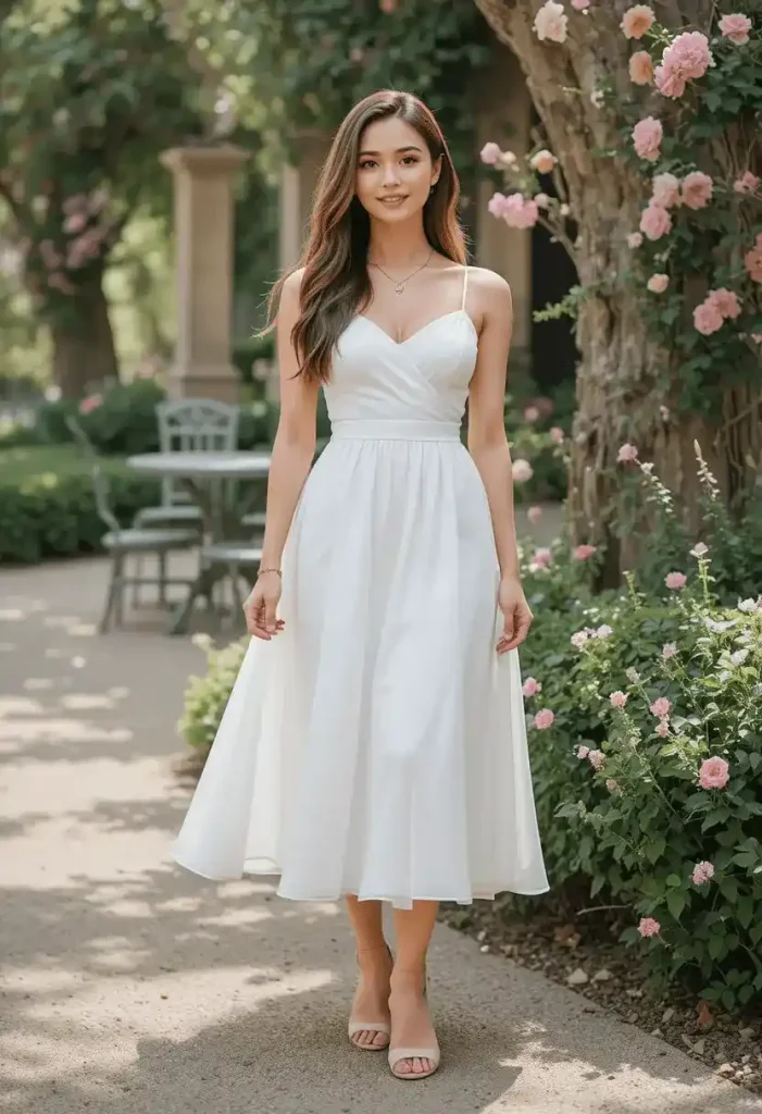 Classic White Dress Minimal Look