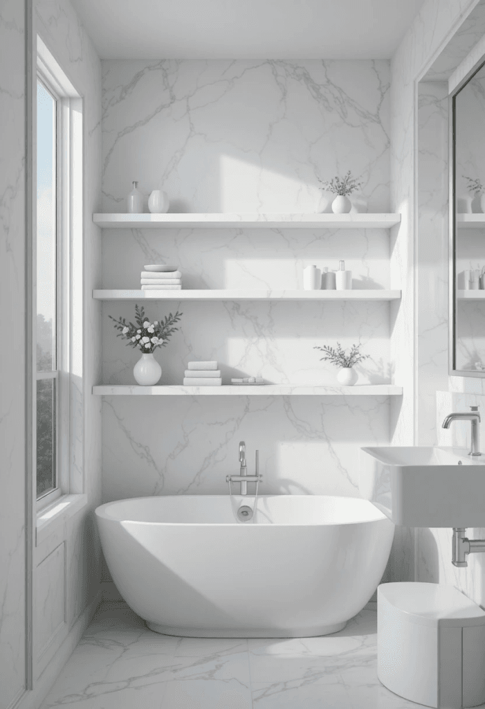 White Floating Shelves Minimal Style