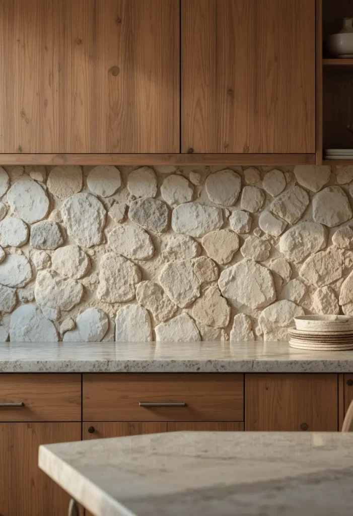 Textured Stone Backsplash