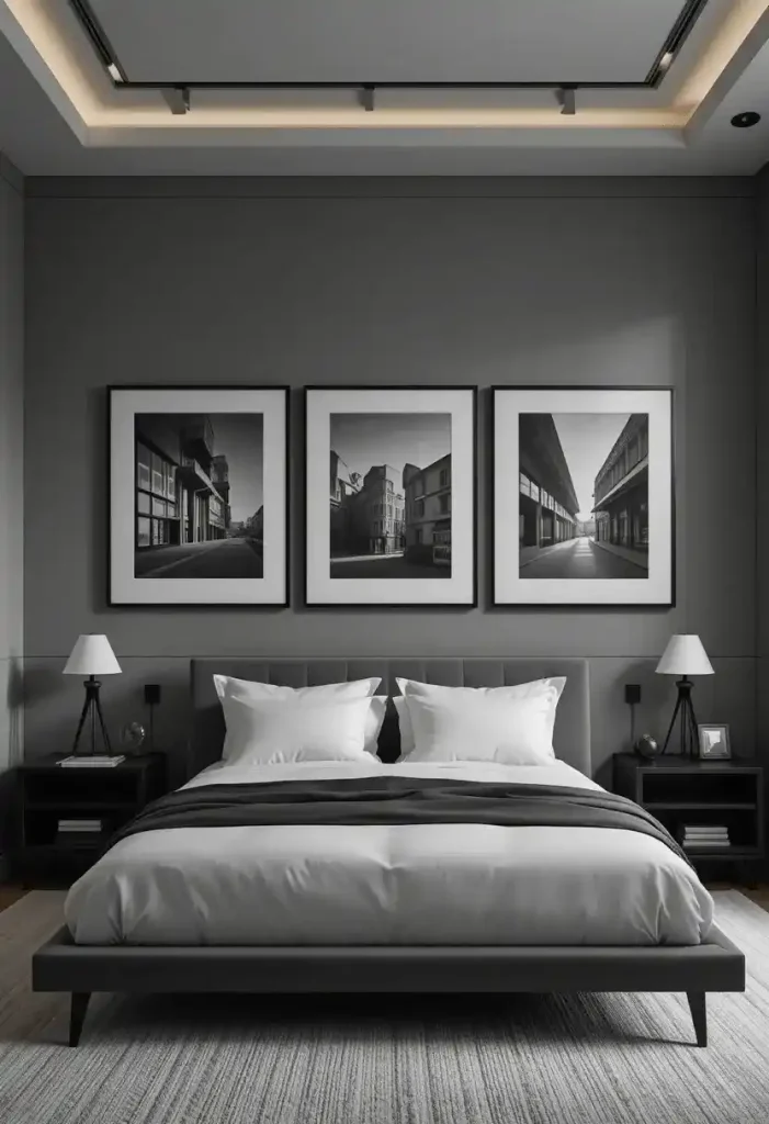 Minimalist Black-and-White Photography Display