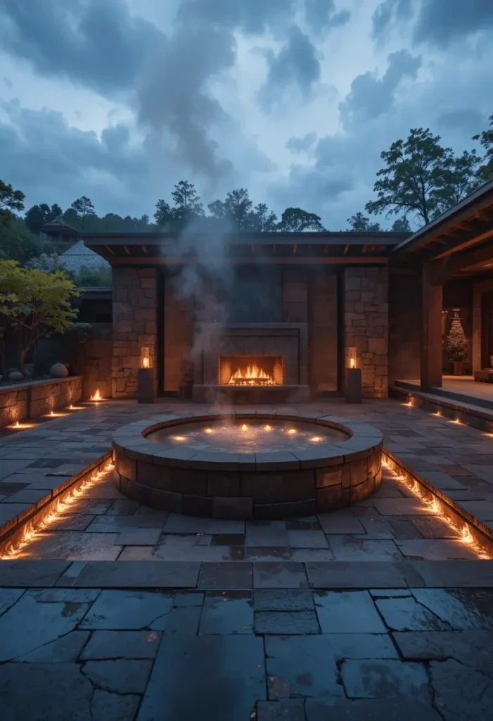 Fire and Water Hot Tub Feature