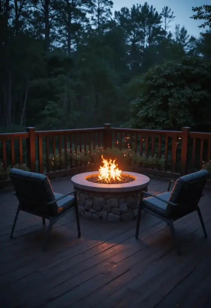 Fire Pit Cozy Deck Corner