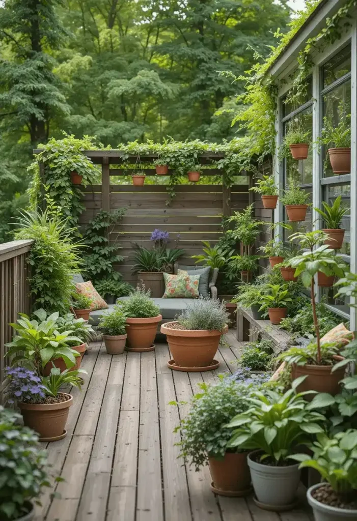 Greenery Filled Deck Decor Style